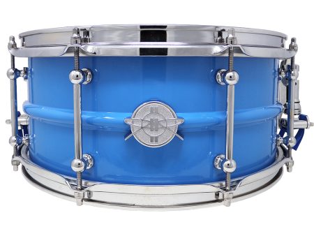 Dunnett Classic 14  x 6.5  2N Carbon Steel Snare Drum - Cera Blue For Cheap