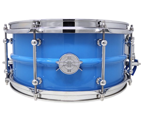 Dunnett Classic 14  x 6.5  2N Carbon Steel Snare Drum - Cera Blue For Cheap