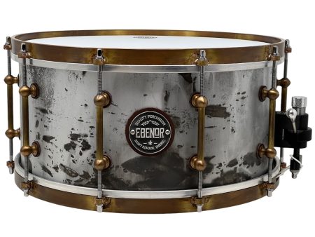 Ebenor Percussion 14  x 7  Heavy Feather Aluminium Snare Drum w  Raw Bronze Hardware and Protection Racket SD Case Sale