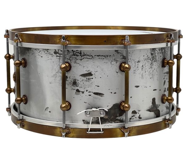 Ebenor Percussion 14  x 7  Heavy Feather Aluminium Snare Drum w  Raw Bronze Hardware and Protection Racket SD Case Sale