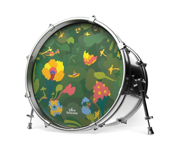 EVANS Yellow Submarine 20  Pepperland Woods Resonant Bass Drumhead Online Sale