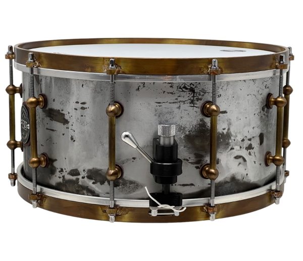 Ebenor Percussion 14  x 7  Heavy Feather Aluminium Snare Drum w  Raw Bronze Hardware and Protection Racket SD Case Sale