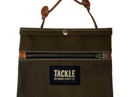 TACKLE WAXED CANVAS GIG POUCH - FOREST GREEN For Cheap