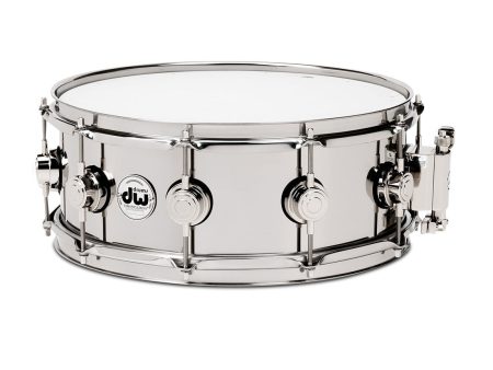 DW Collectors Series Stainless Steel Snare Drum w Chrome Hardware For Cheap